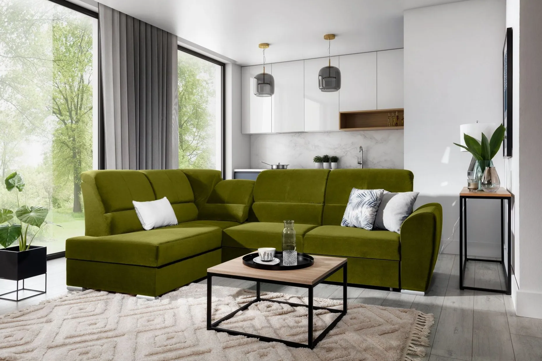 Sajmon Sovesofa m. Sjeselong 3-seter