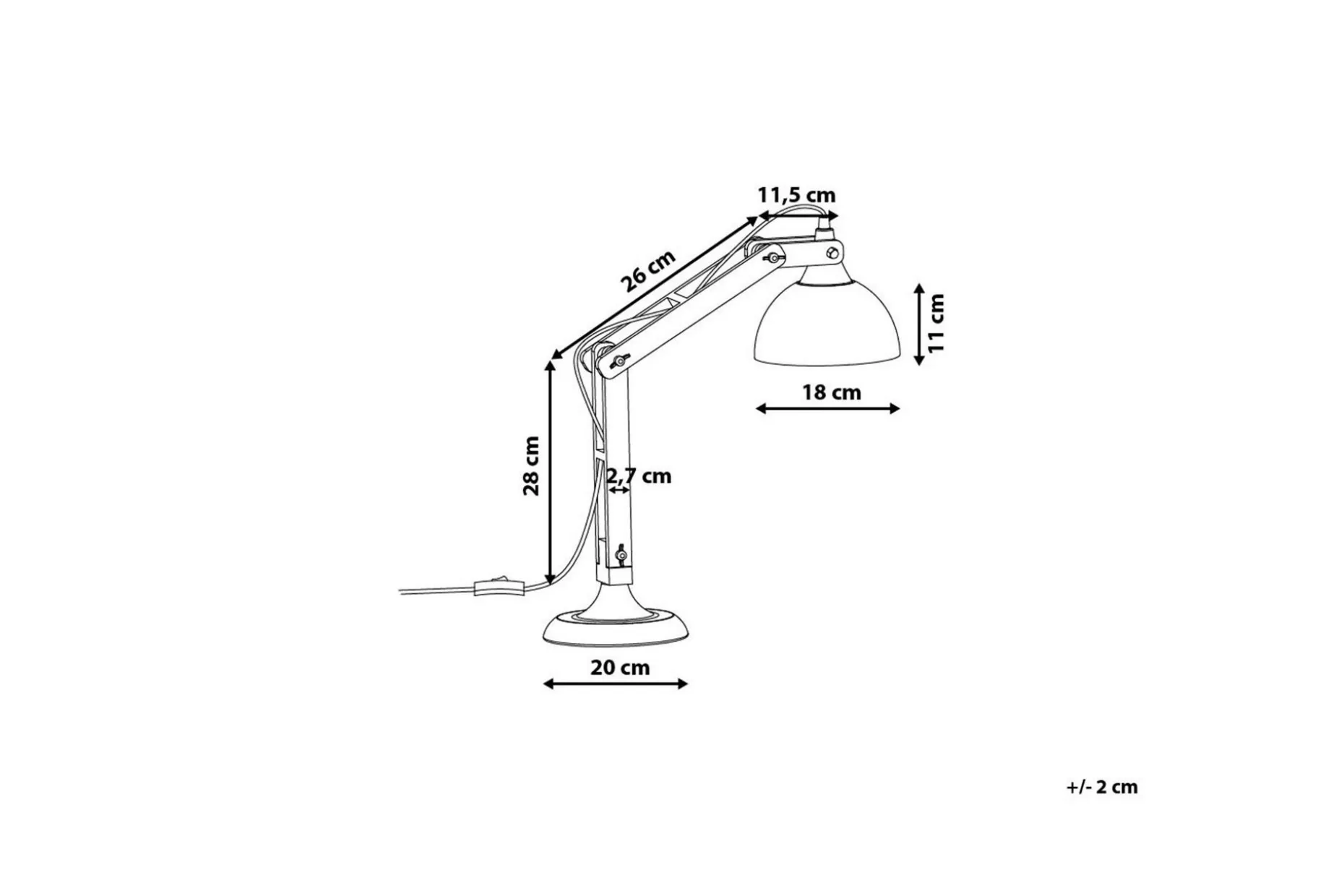 Salado Bordlampe 53 cm