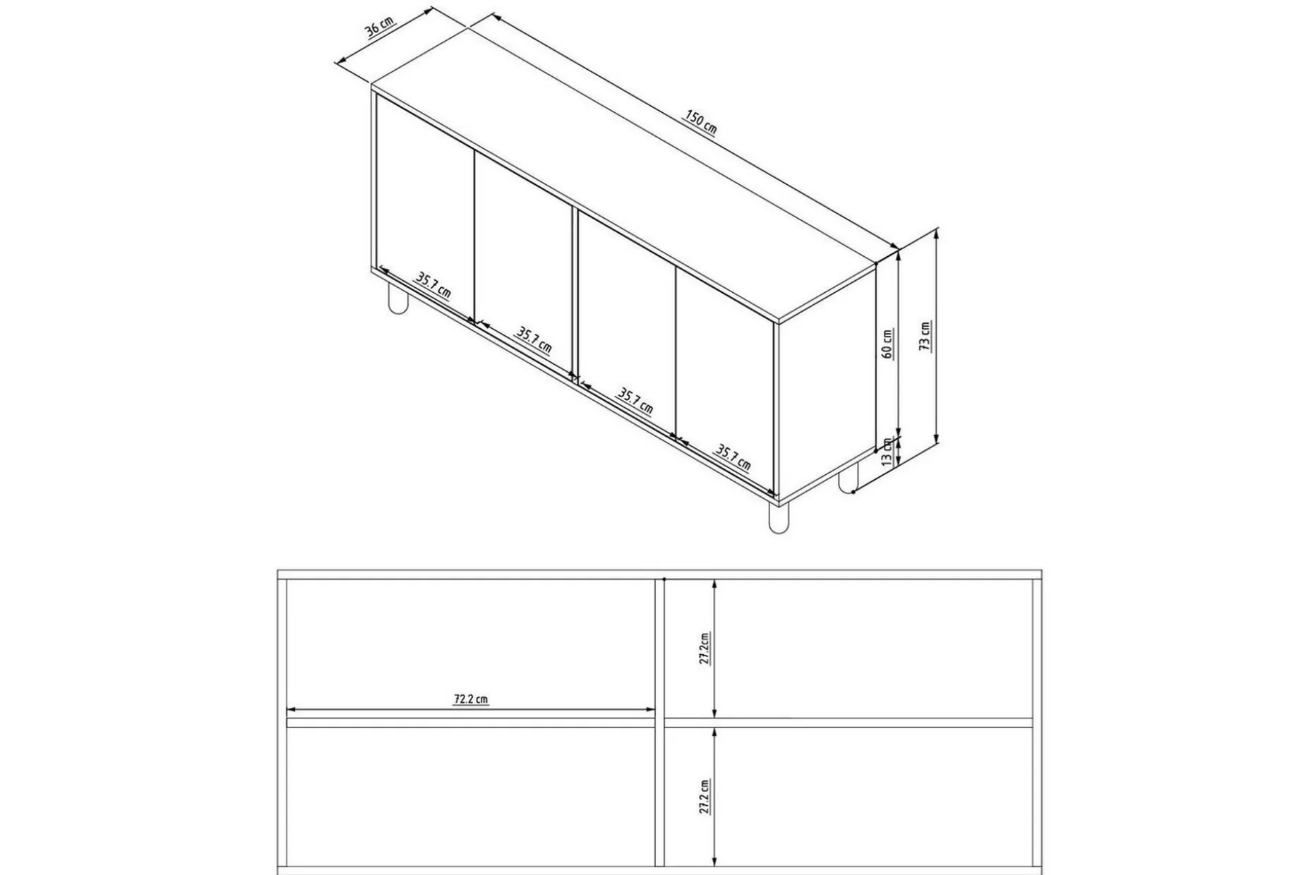 Salven Konsollbord 150 cm