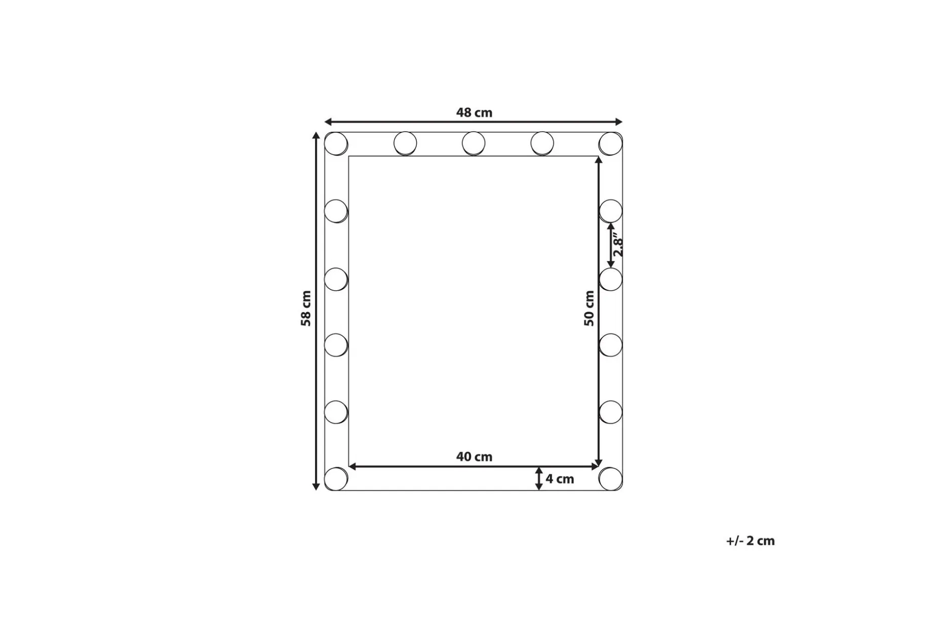 Saven Speil LED 50x60 cm