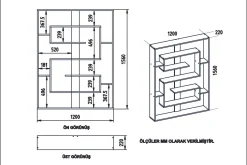 Schmand Bokhylle 120 cm