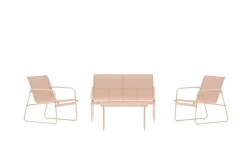 Scopello sofagruppe 2-seters sofa + 2 lenestoler med bord utendørs