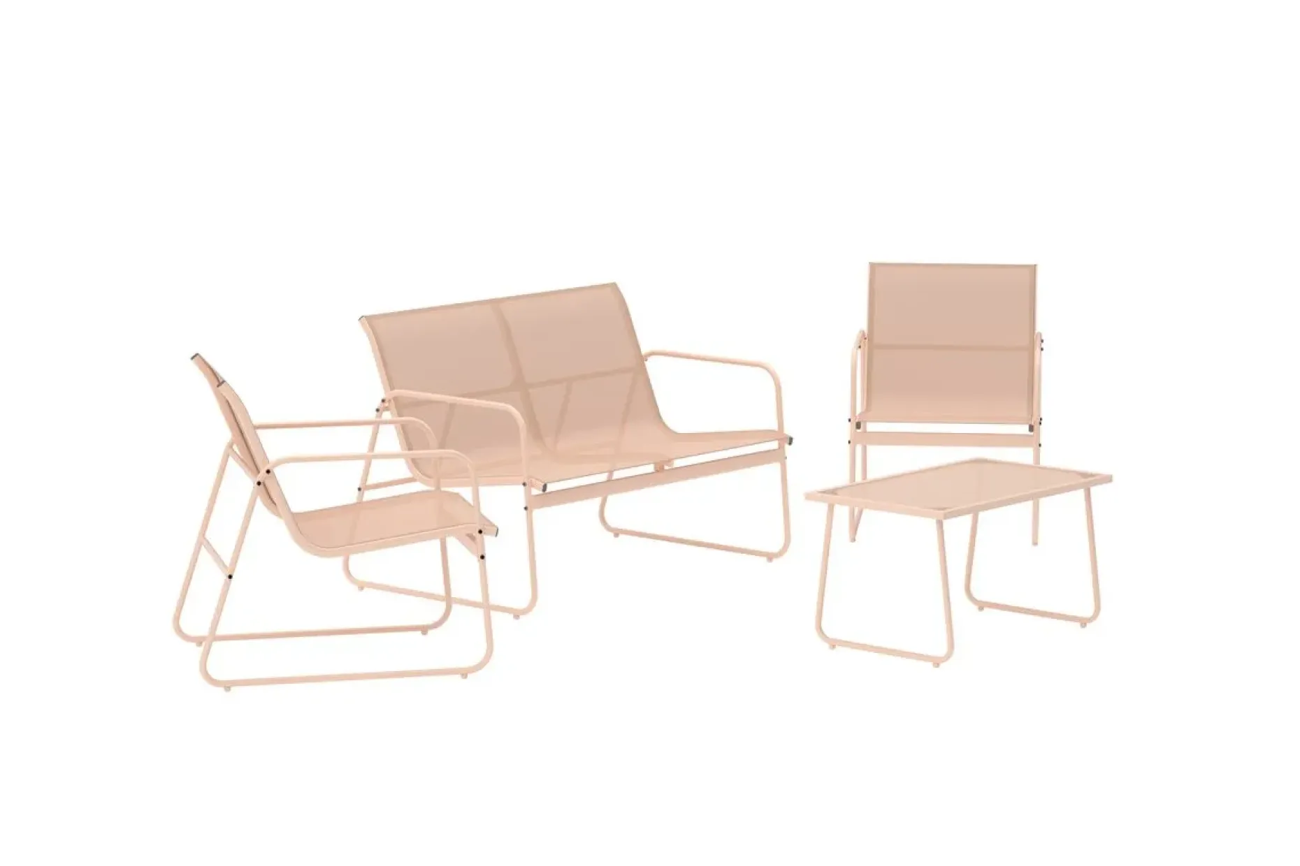 Scopello sofagruppe 2-seters sofa + 2 lenestoler med bord utendørs