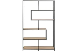 Seaford Hylle 114x35x185 cm Eik/Svart