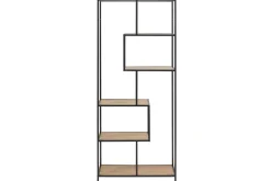 Seaford Hylle 77x35x185 cm Eik/Svart