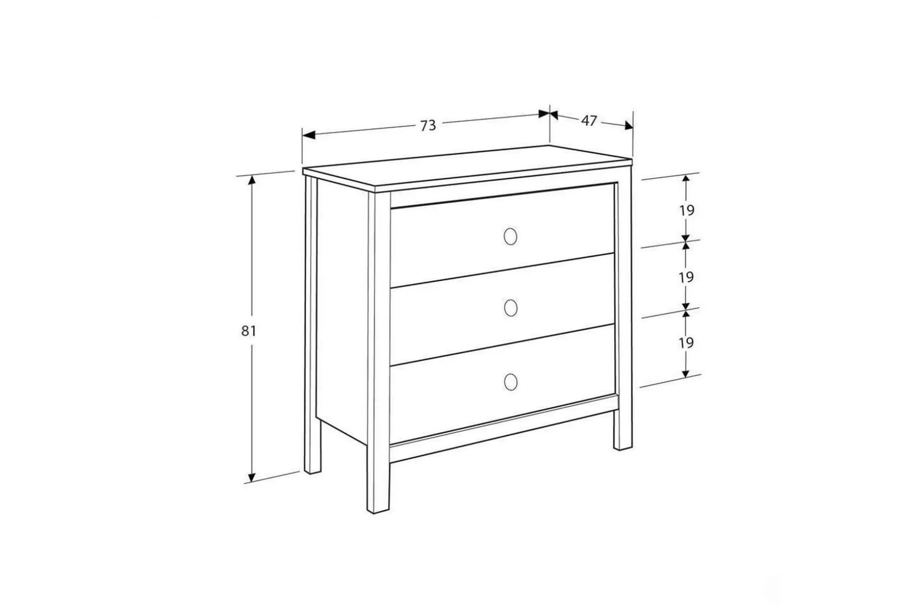 Seban Kommode 73 cm