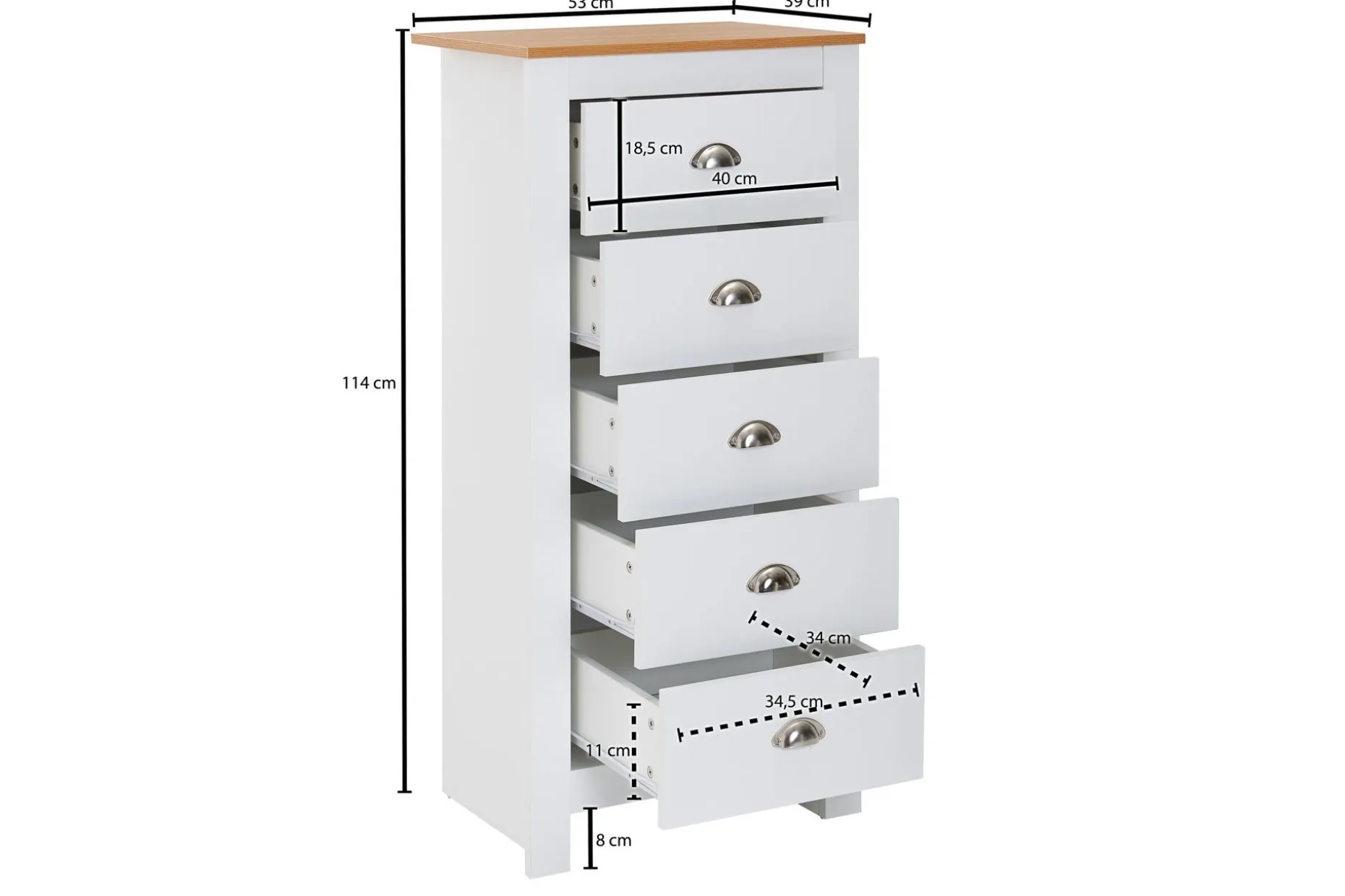 Seddik Sideboard 39 cm Rektangulær