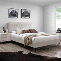 Seng HOME4YOU Emilia 160x200 cm med madrass Harmony Duo Season beige