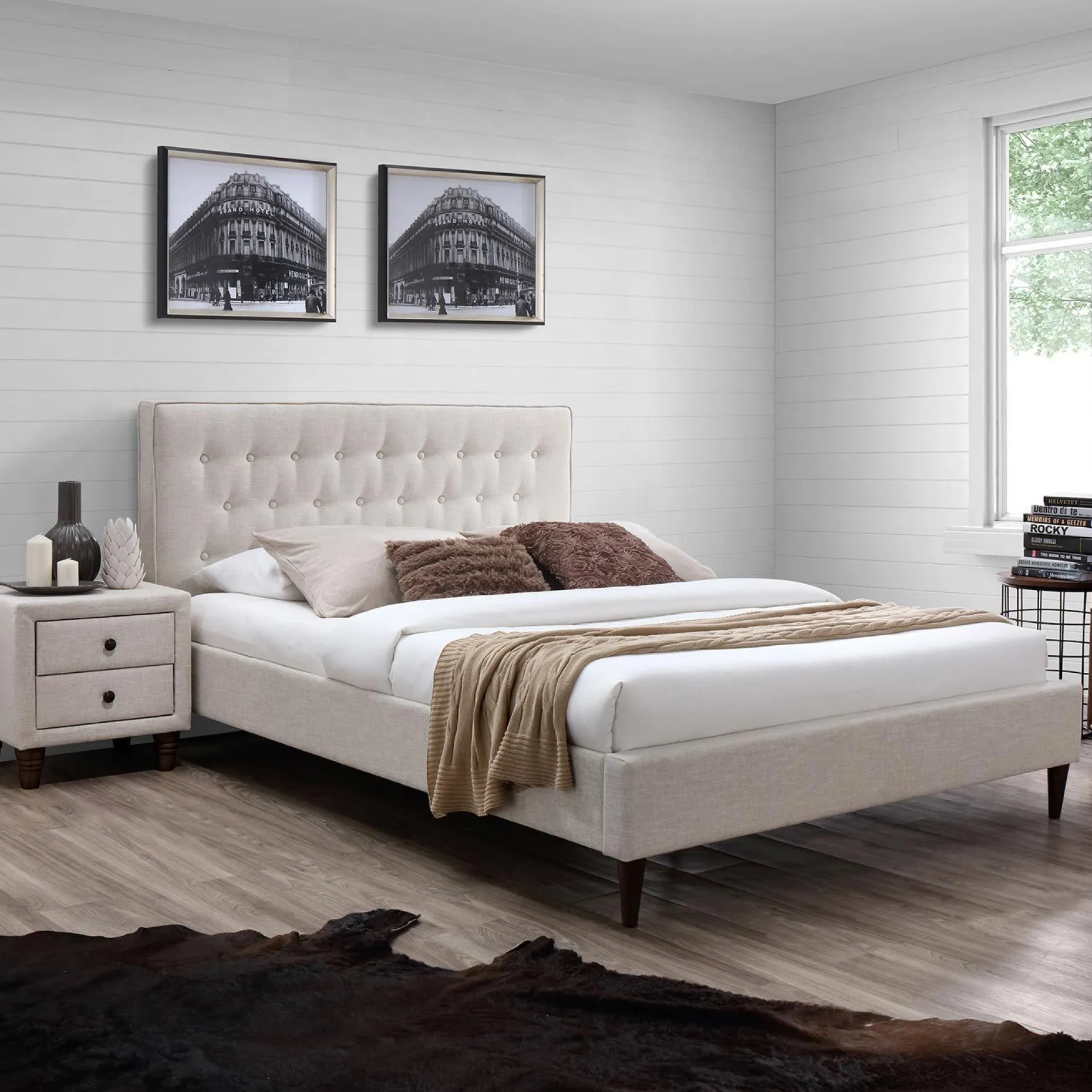 Seng HOME4YOU Emilia 160x200 cm med madrass Harmony Duo Season beige