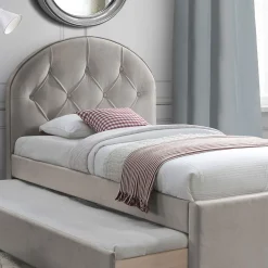 Seng HOME4YOU Lara med madrass Harmony Duo Season 90x200 cm Champagne