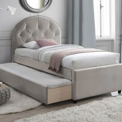 Seng HOME4YOU Lara med to madrasser Harmony Uno 90x200 cm Champagne