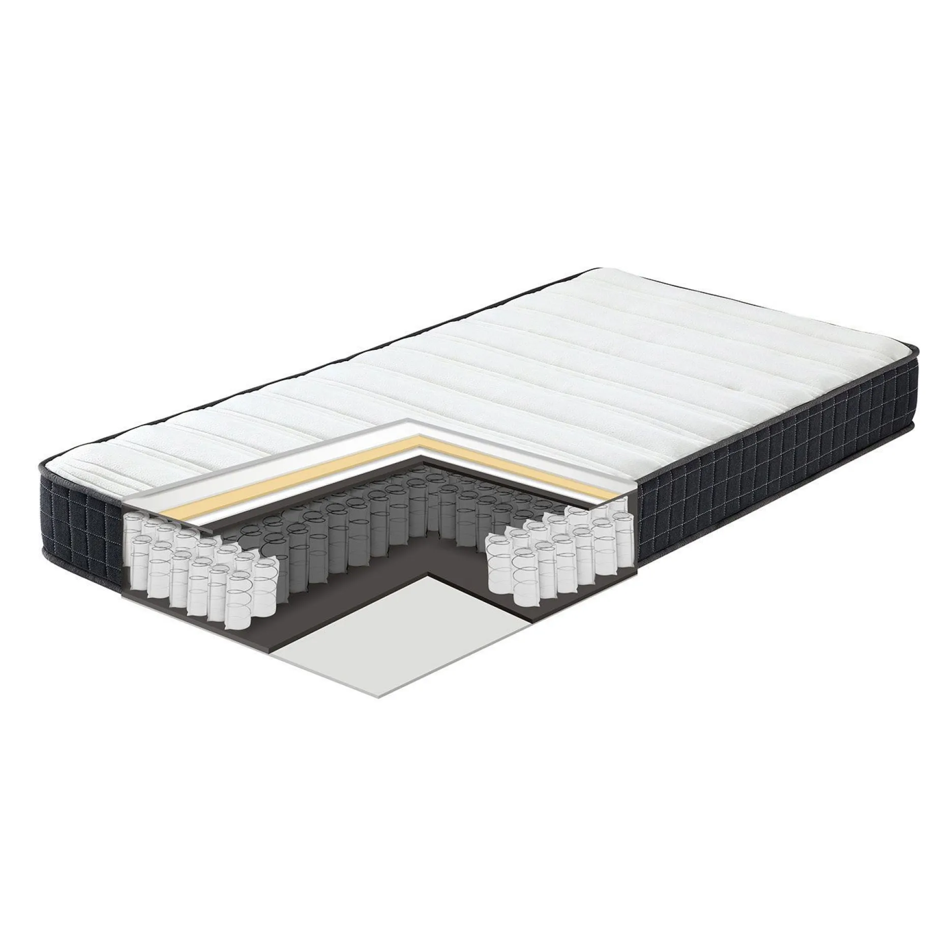 Seng HOME4YOU Lara med to madrasser Harmony Uno 90x200 cm Champagne