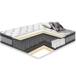 Seng HOME4YOU Roman med madrass Harmony Duo 160x200 cm Grå
