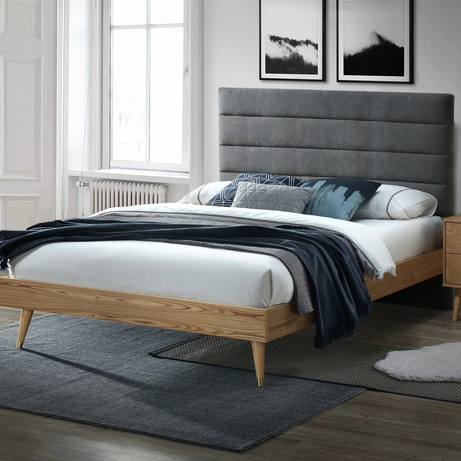Seng HOME4YOU Roman med madrass Harmony Duo 160x200 cm Grå