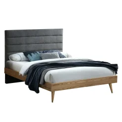 Seng HOME4YOU Roman med madrass Harmony Delux 160x200 cm grå