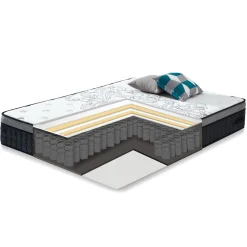 Seng HOME4YOU Roman med madrass Harmony Delux 160x200 cm grå
