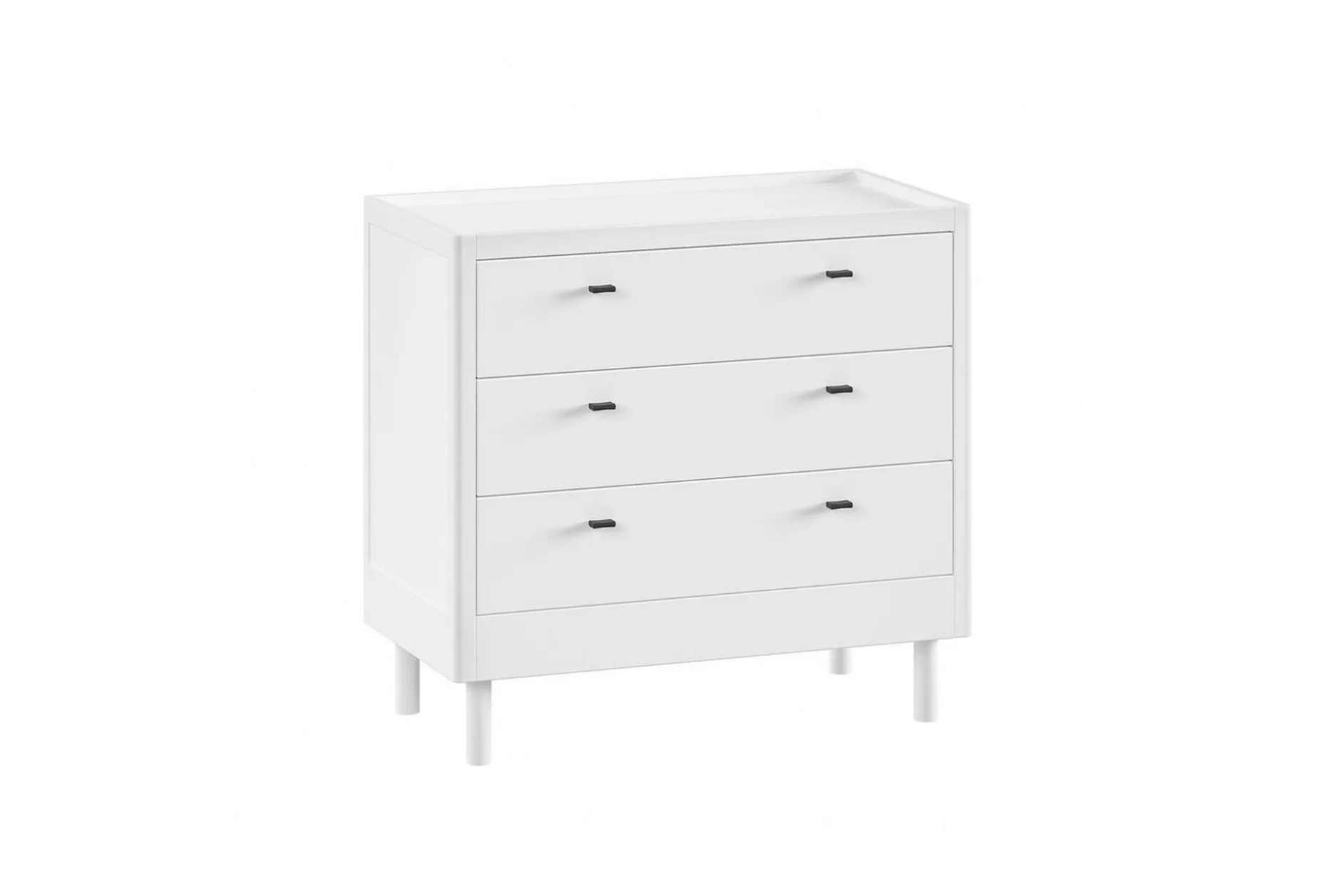 Seng med nattbord garderobe Forrest kommode med 3 skuffer Hvit Bøk