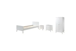 Seng med nattbord garderobe kommode Billy Hvit