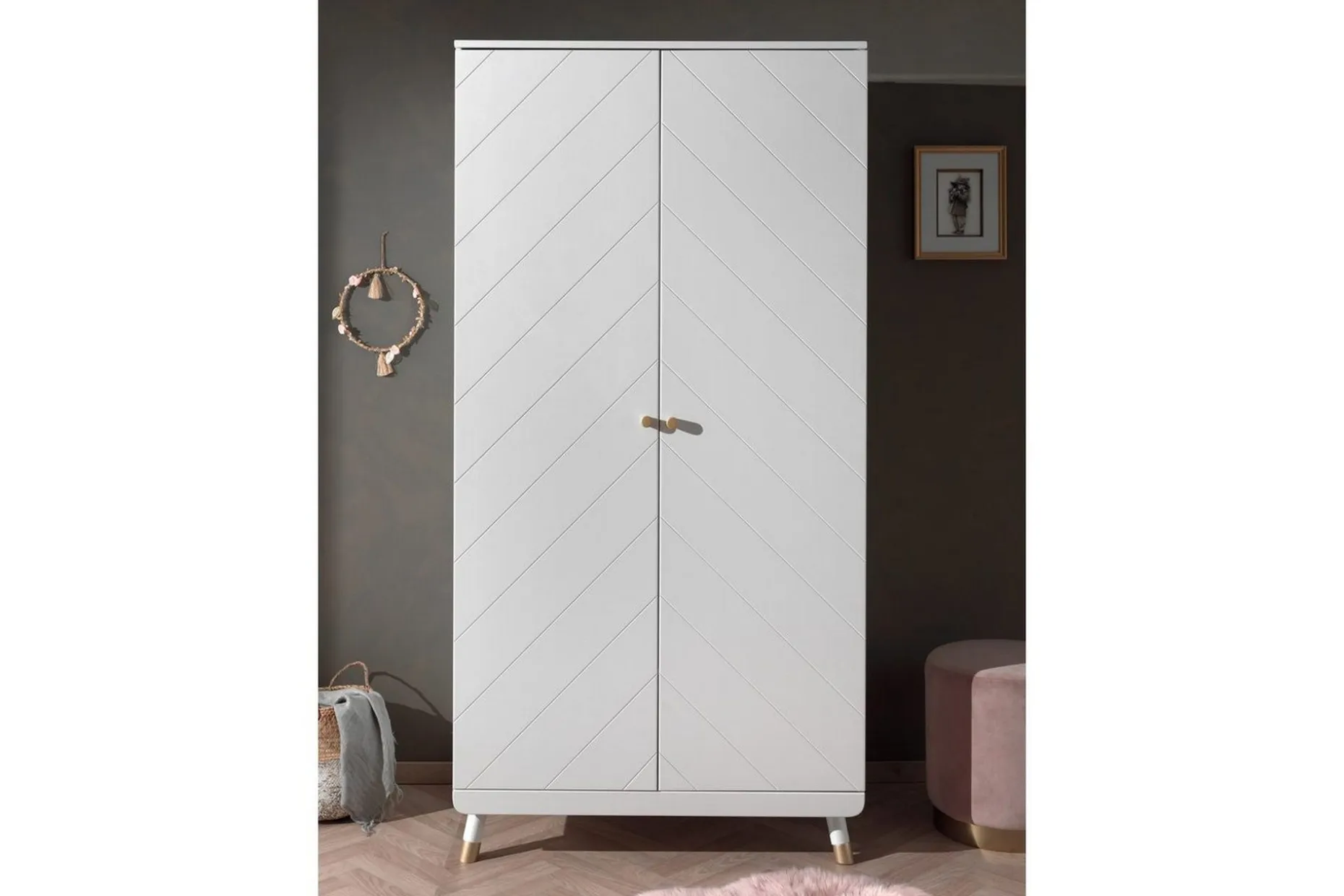 Seng med nattbord garderobe skrivebord Billy Hvit