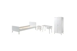 Seng med nattbord garderobe skrivebord Billy Hvit