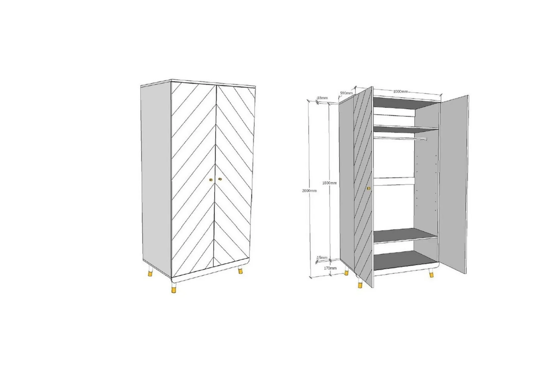 Seng med nattbord garderobe skrivebord Billy Hvit