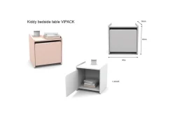 Seng med nattbord Vegghyller Kiddy Rosa