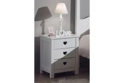 Seng med Skuff Nattbord Garderobe Skrivebord Amori Hvit