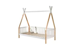 Seng med skuff Tipi Hvit, Med gjerde