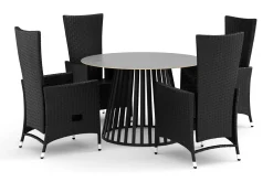 Sensi utendørs spisegruppe 120 cm med 4 Jenny spisestoler