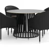 Sensi utendørs spisegruppe 120 cm med 4 Thor lenestoler