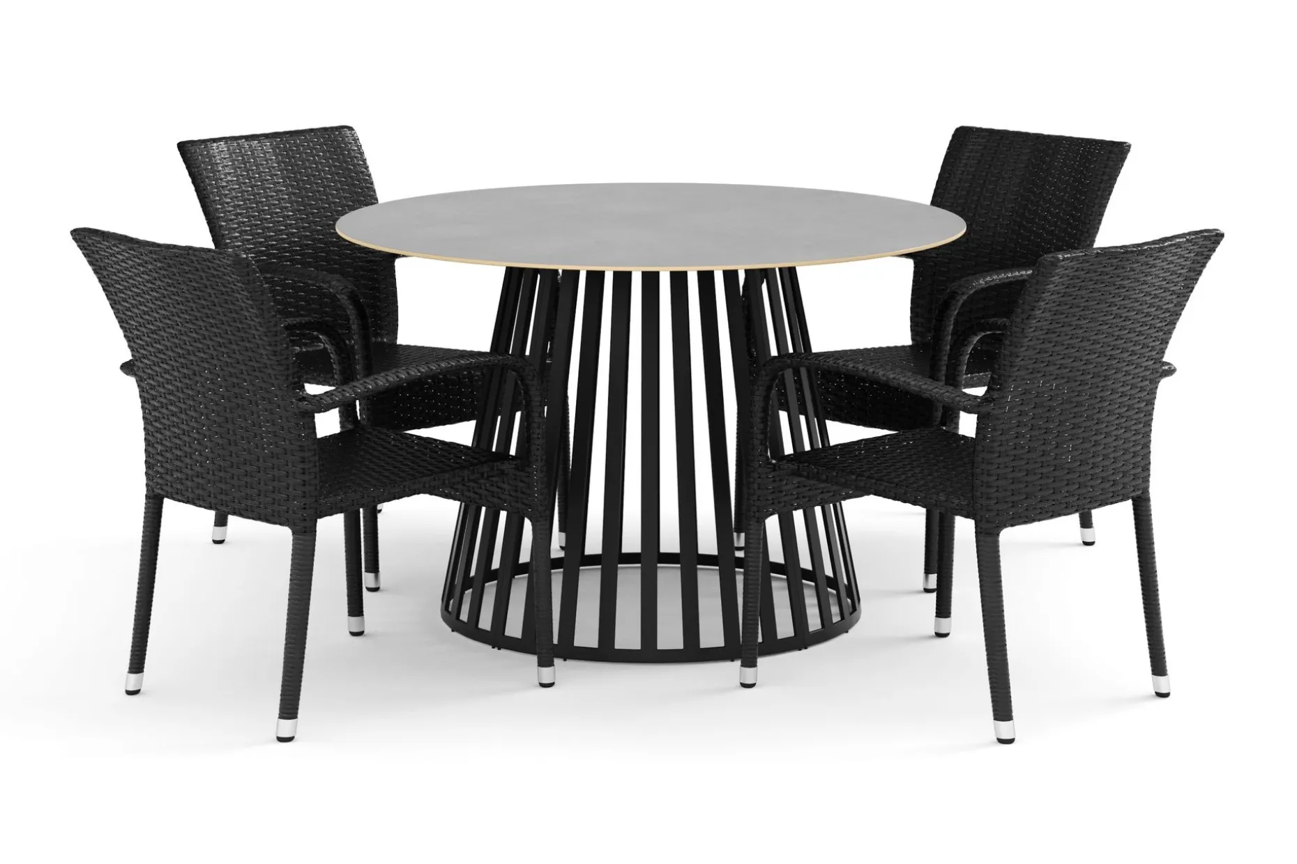 Sensi utendørs spisegruppe 120 cm med 4 Thor Light utelenestoler