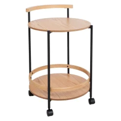 Serveringsvogn HOME4YOU Genua 49x46x74 cm lyst tre/svart