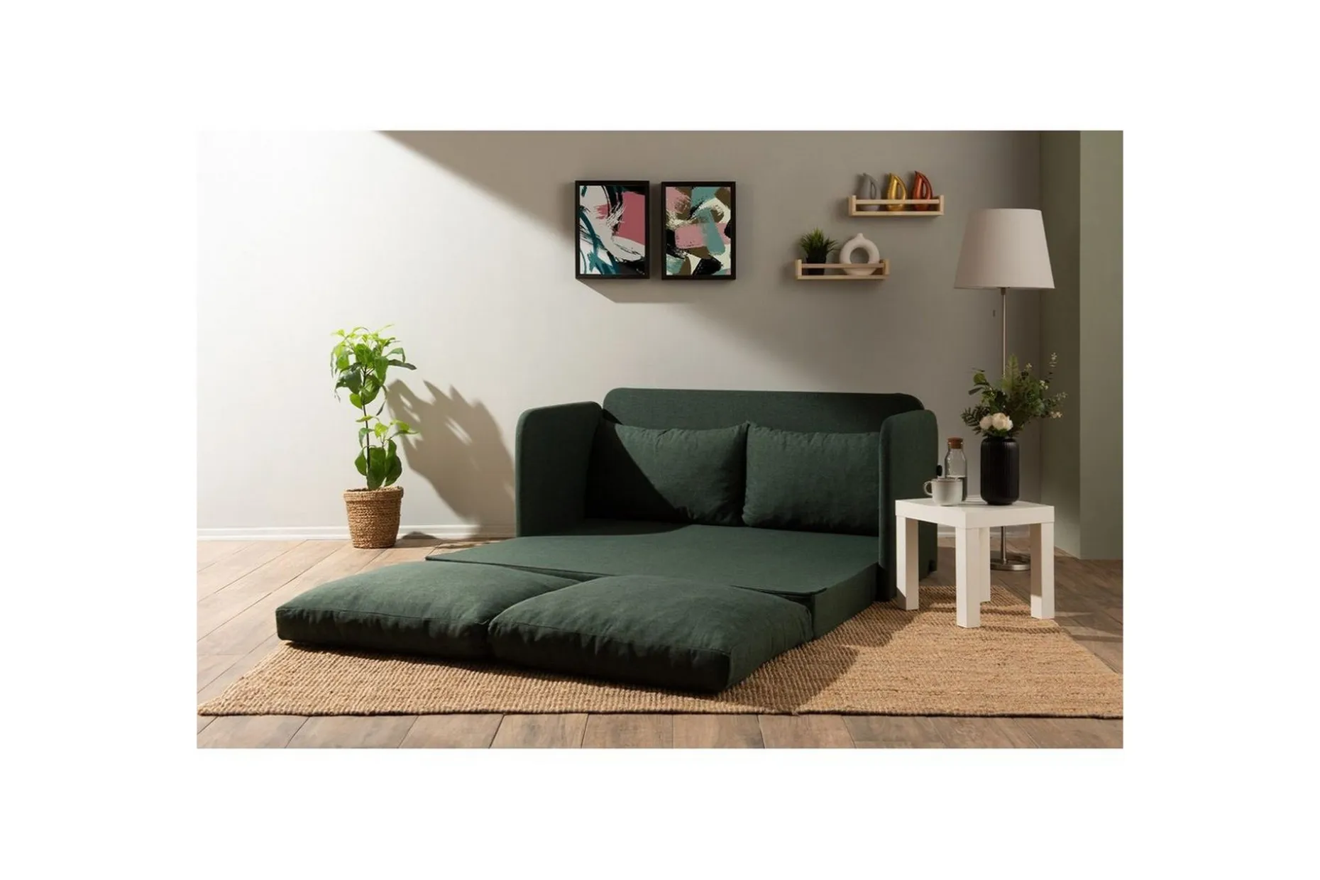 2-seters sovesofa Rubby (148 x 70 x 66 cm) Grønn