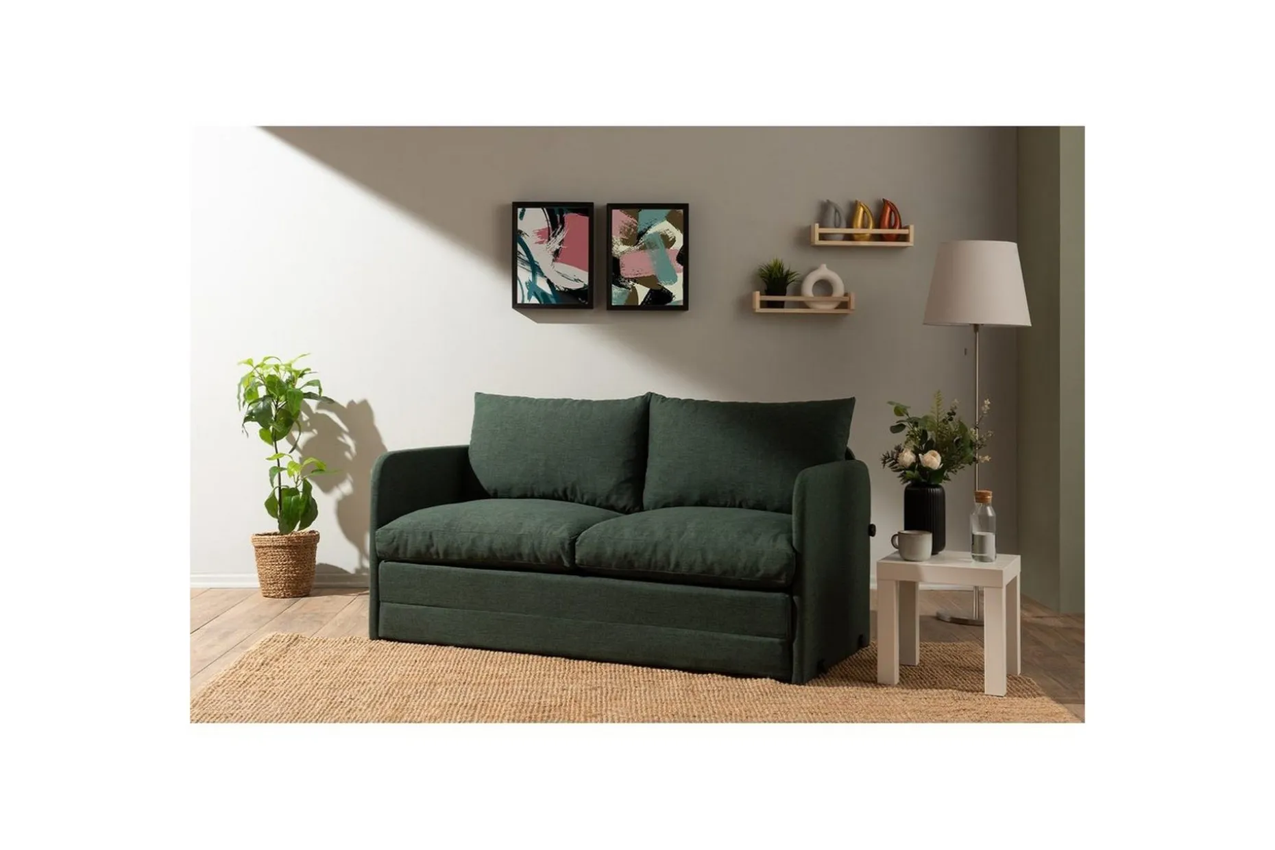 2-seters sovesofa Rubby (148 x 70 x 66 cm) Grønn