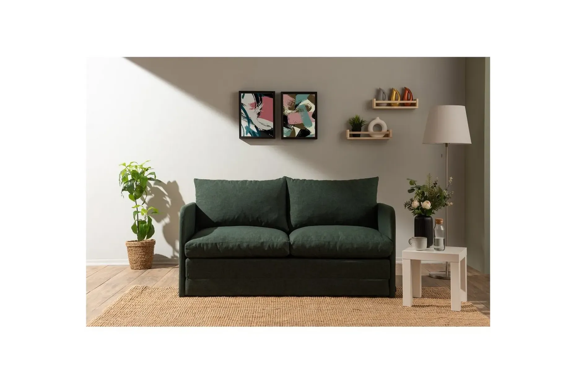 2-seters sovesofa Rubby (148 x 70 x 66 cm) Grønn