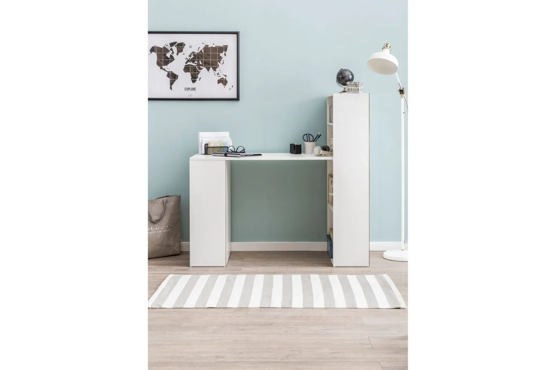 Shuping Skrivebord 120 cm med Oppbevaringshyller