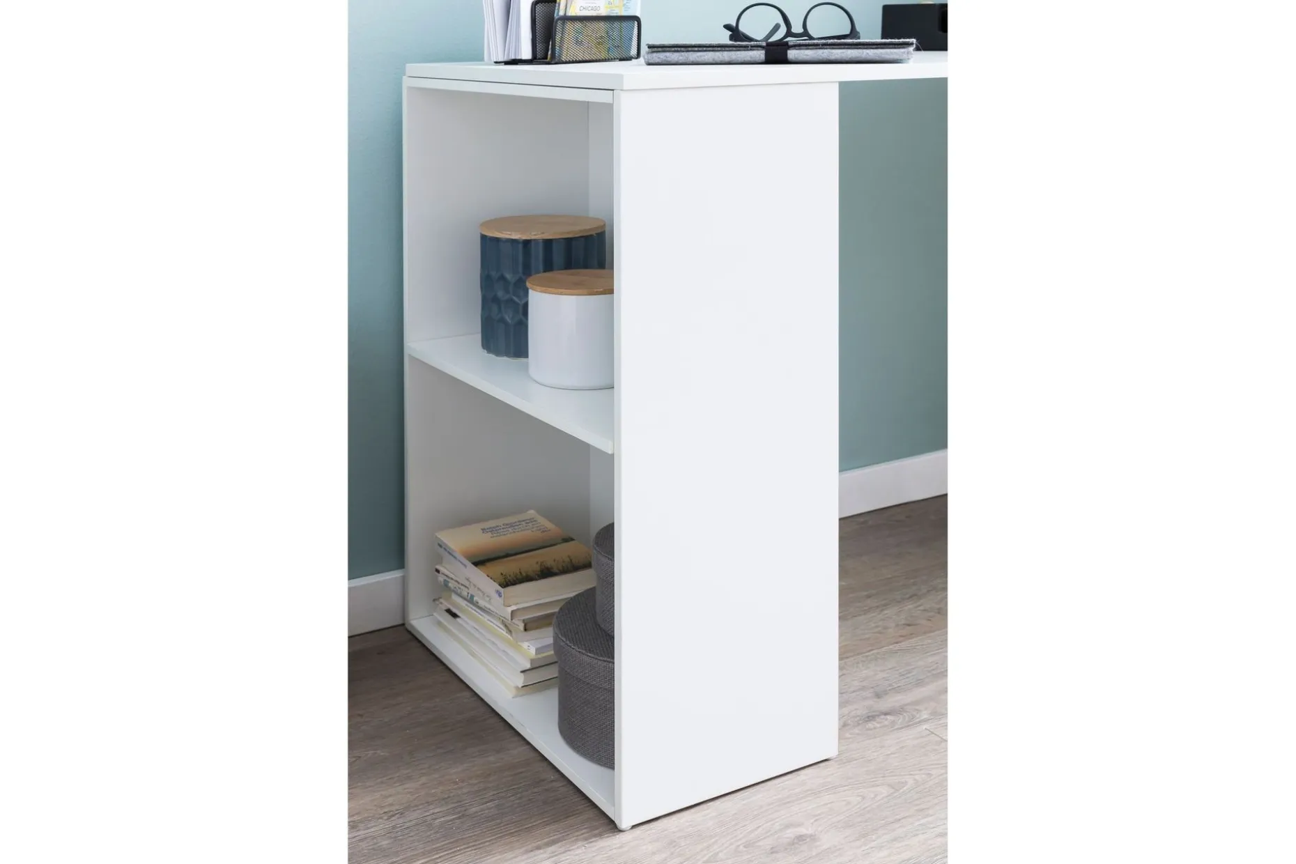 Shuping Skrivebord 120 cm med Oppbevaringshyller