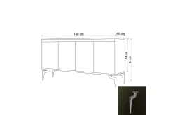 Sidobord Svart|Vit