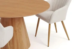 Siena spisegruppe rund 150 cm eik med 6 Filippa spisestoler