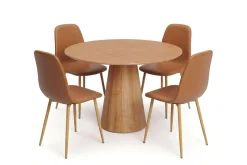Siena spisegruppe rund 110 cm eik med 4 Nibe spisestoler