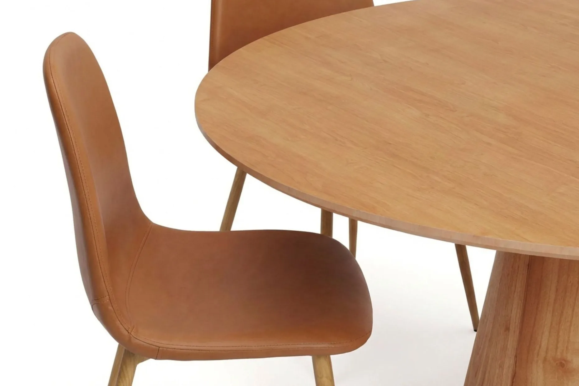 Siena spisegruppe rund 110 cm eik med 4 Nibe spisestoler