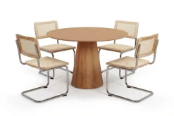 Siena spisegruppe rund 110 cm eik med 4 Build spisestoler