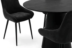 Siena spisegruppe rund 110 cm svart med 4 Alsarp spisestoler