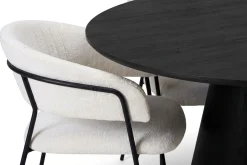 Siena spisegruppe rund 110 cm svart med 4 Karol spisestoler