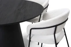 Siena spisegruppe rund 150 cm svart med 6 Karol spisestoler