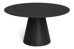 Siena Spisegruppe rund 150 cm Svart med 6 Gemmiano spisestoler