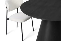 Siena spisegruppe rund 130 cm svart med 6 Lucy spisestoler