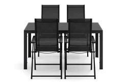 Siri rektangulært utebord 150 cm med 4 Sanna utestoler