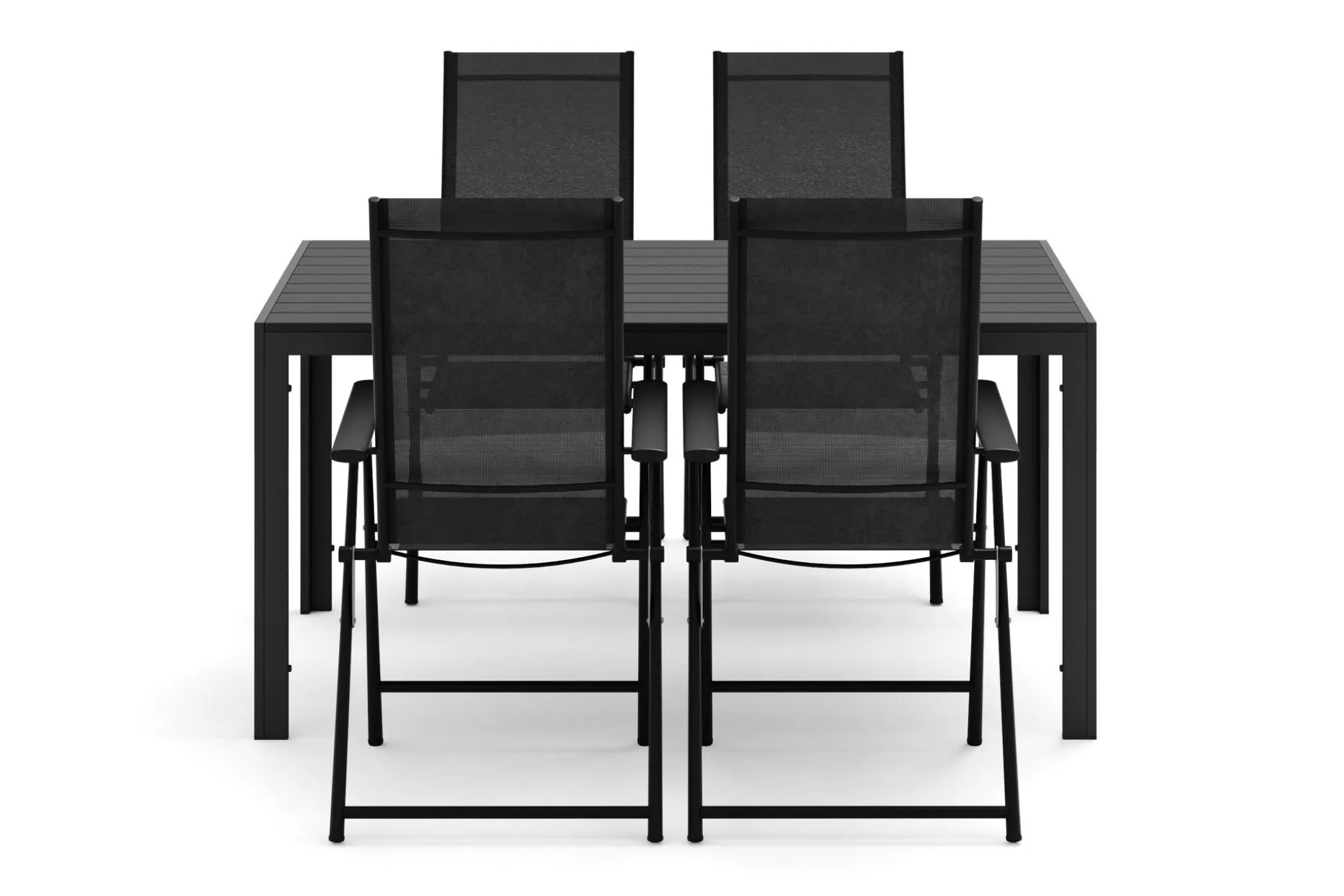 Siri rektangulært utebord 150 cm med 4 Sanna utestoler