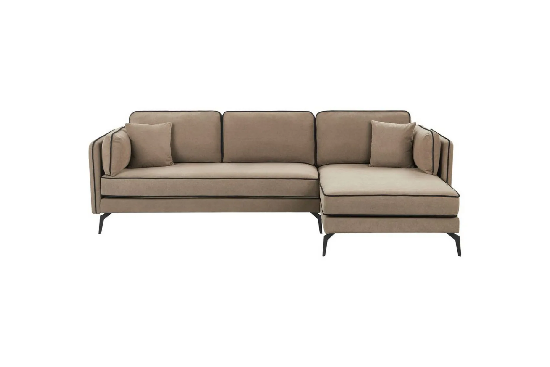3-sitssoffa Beliani Altan Brun, Svart, Högervänd Beige Right-faced